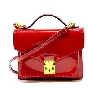 Louis Vuitton Red Patent Leather Hand Bag mon-541-091225